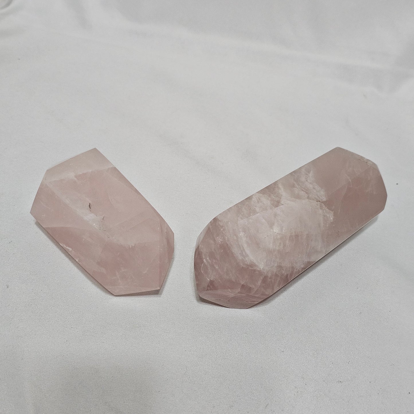 Large Madagascar Rose Quartz Double Terminated Point - Natural Polished Crystal Wand
