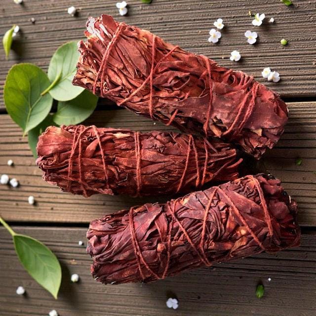 Dragon Blood Sage Bundle Protection and Power Smudge Stick Energy Cleansing, Banishing, Ritual Smoke Witchcraft, Altar, Spiritual Cleansing