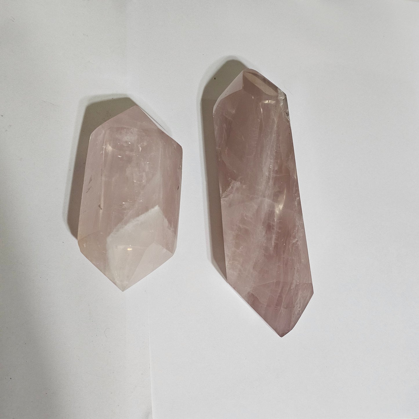 Large Madagascar Rose Quartz Double Terminated Point - Natural Polished Crystal Wand