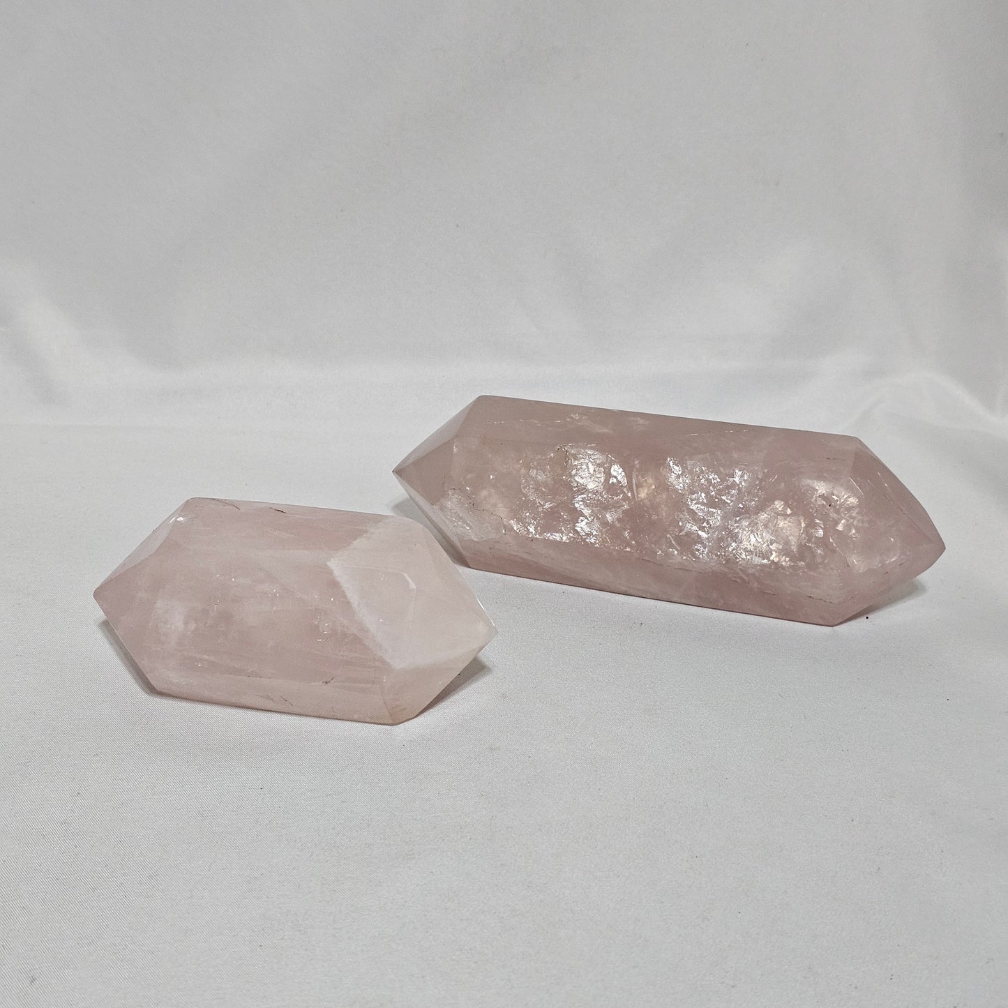 Large Madagascar Rose Quartz Double Terminated Point - Natural Polished Crystal Wand