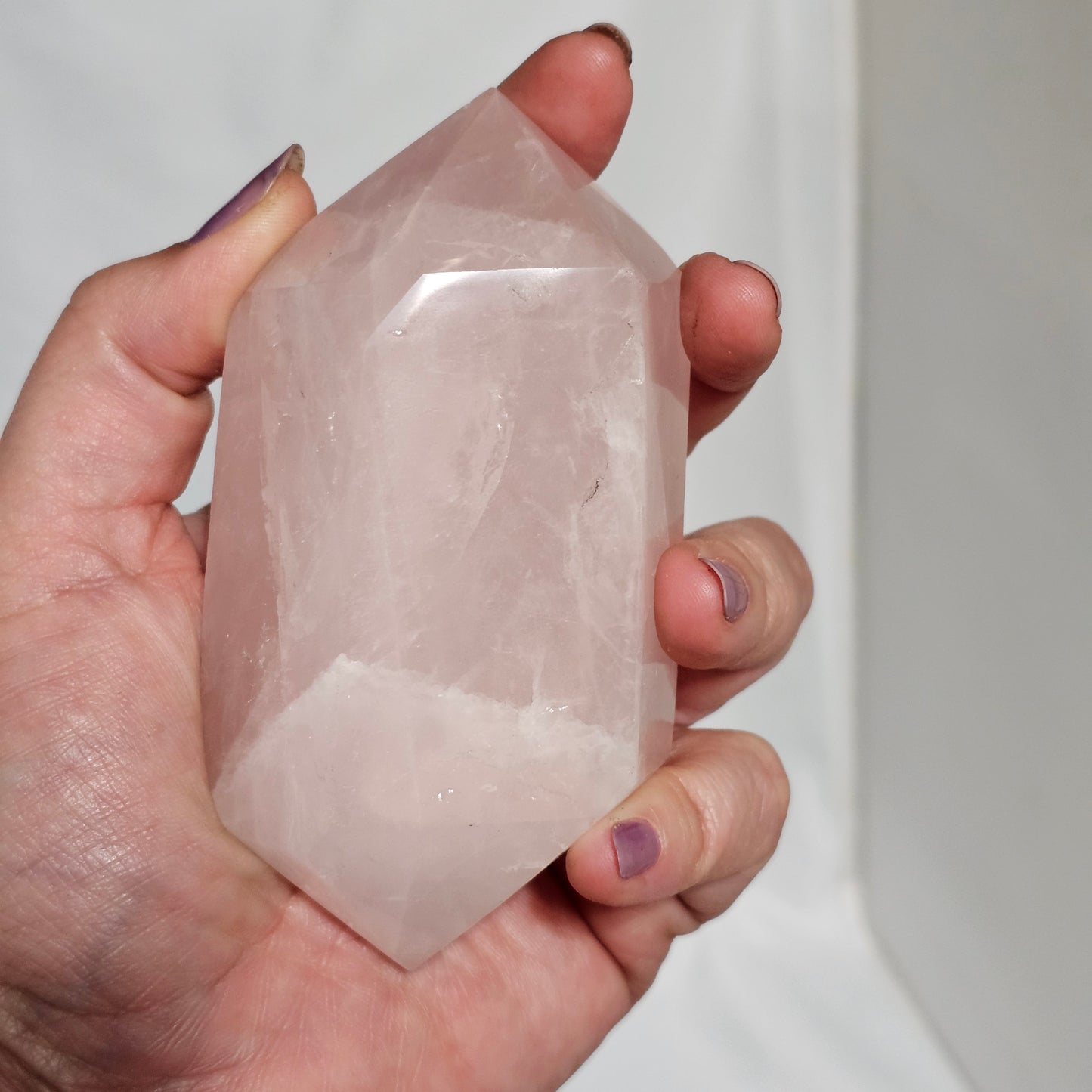 Large Madagascar Rose Quartz Double Terminated Point - Natural Polished Crystal Wand