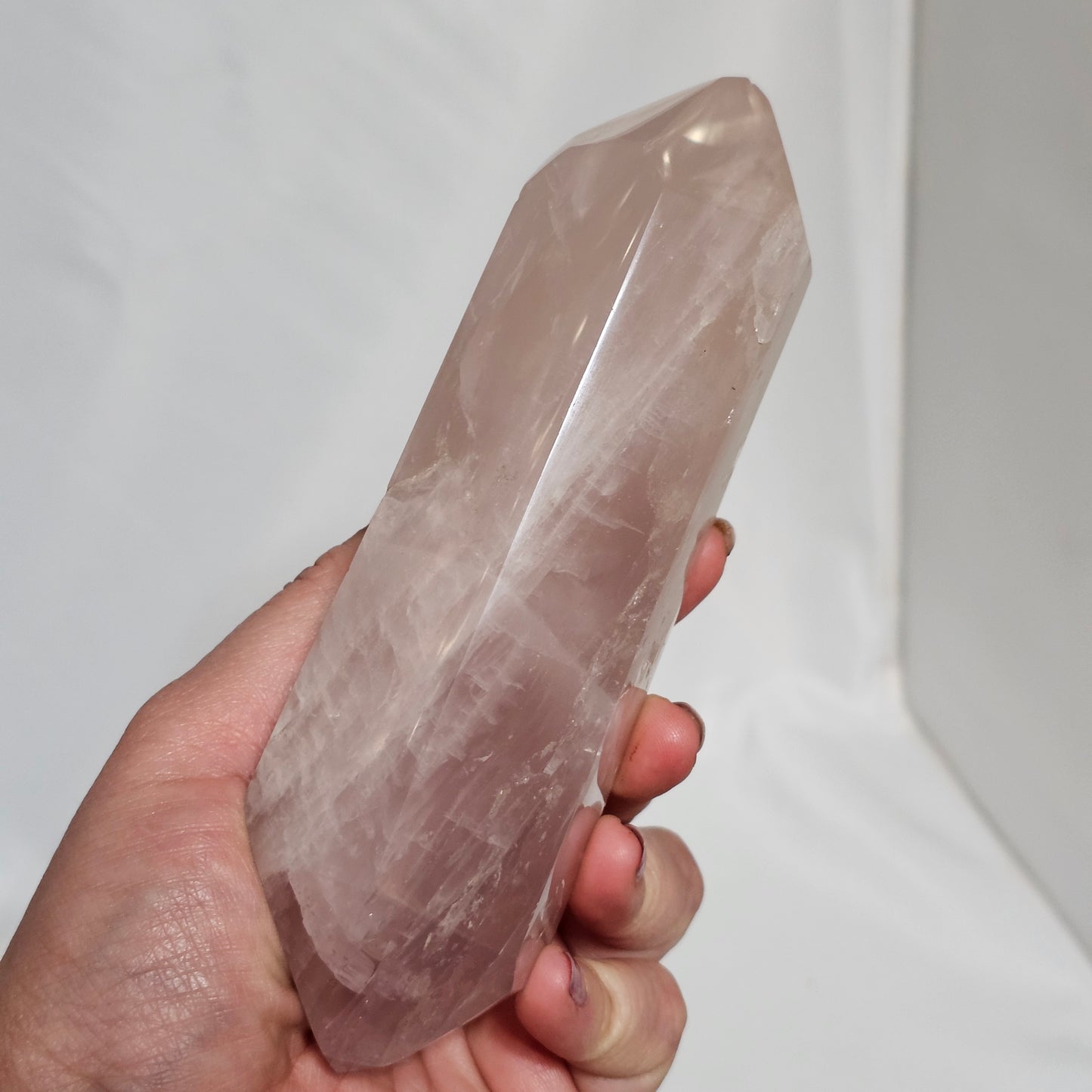 Large Madagascar Rose Quartz Double Terminated Point - Natural Polished Crystal Wand