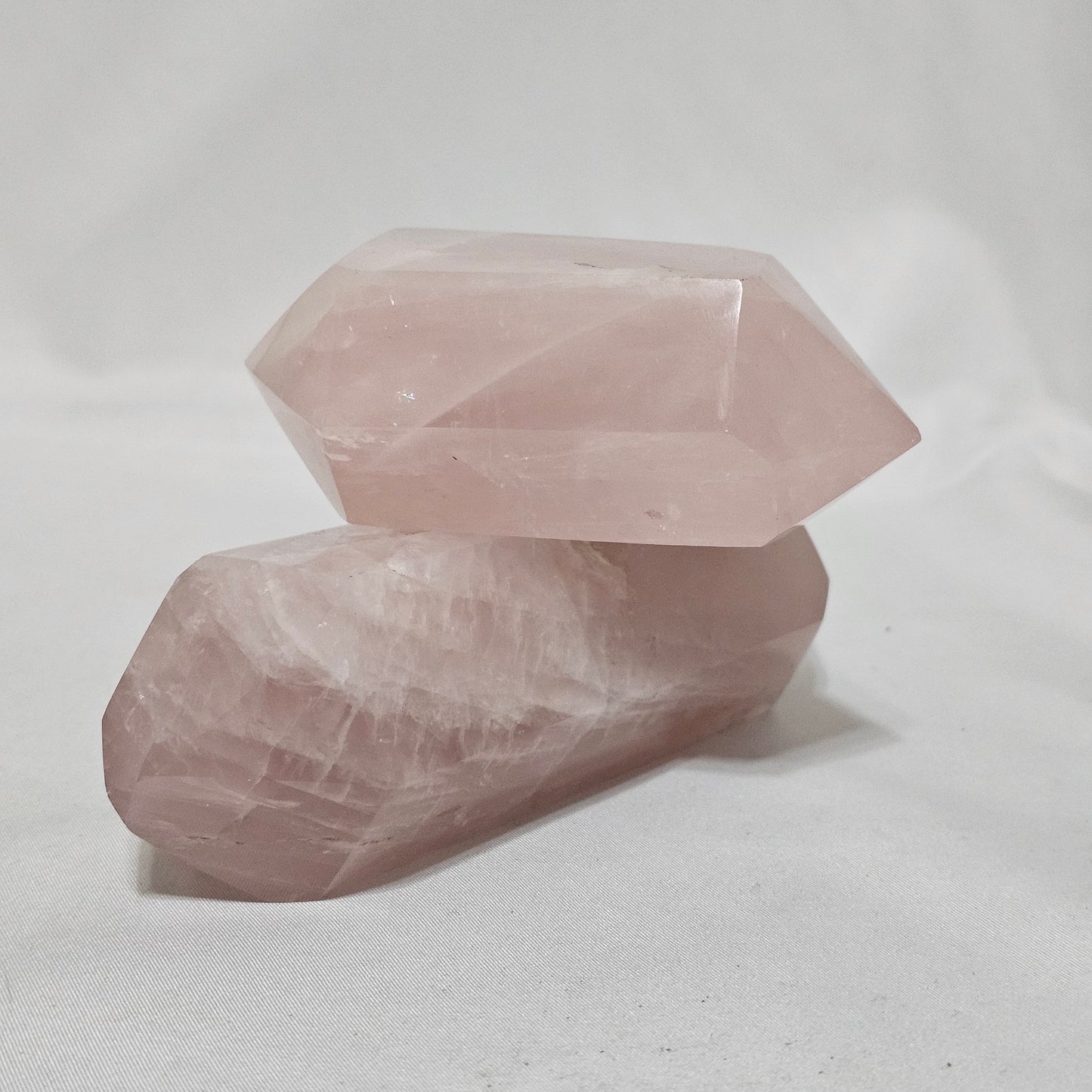 Large Madagascar Rose Quartz Double Terminated Point - Natural Polished Crystal Wand