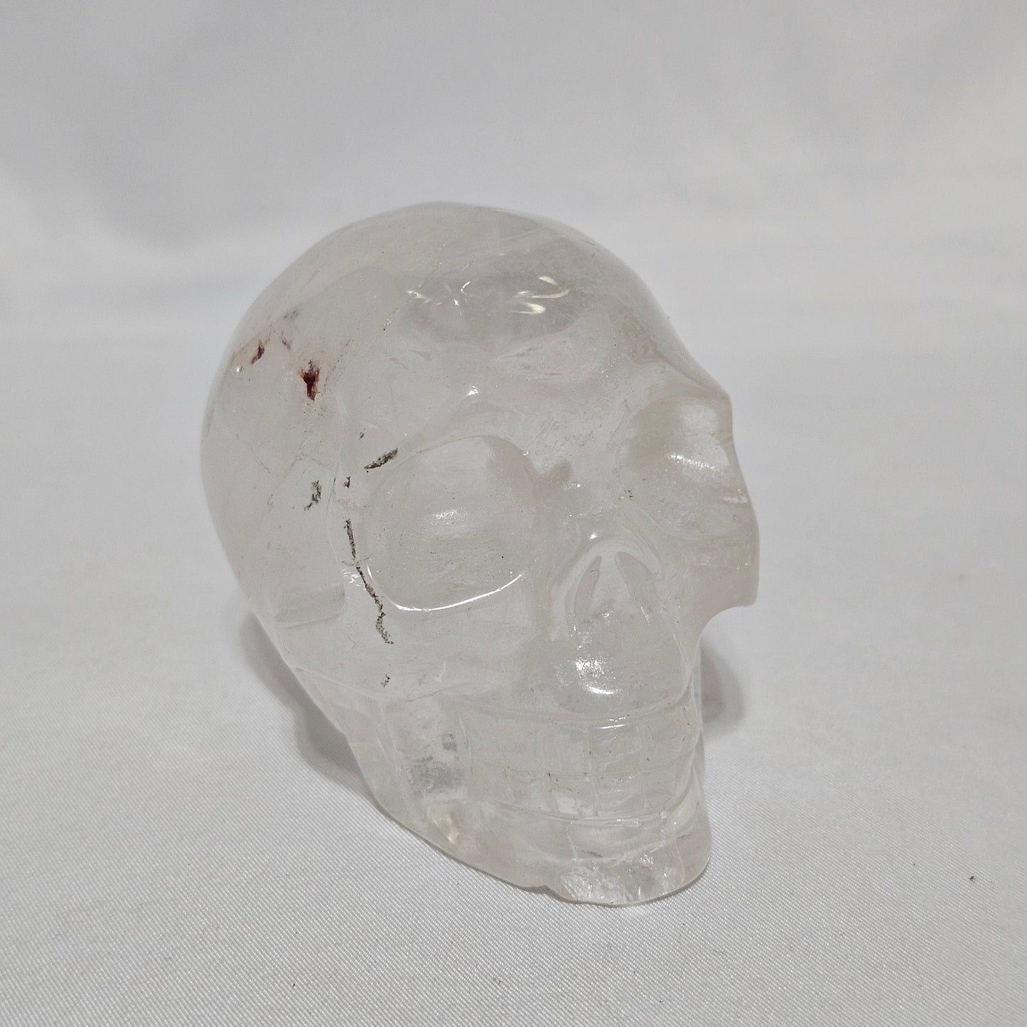 High-Clarity Clear Quartz Skull Carving - 0.45kg Hand-Carved Master Healer Crystal