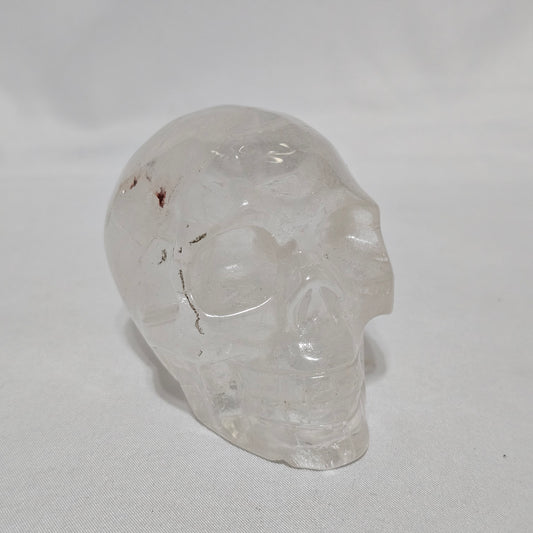 High-Clarity Clear Quartz Skull Carving - 0.45kg Hand-Carved Master Healer Crystal