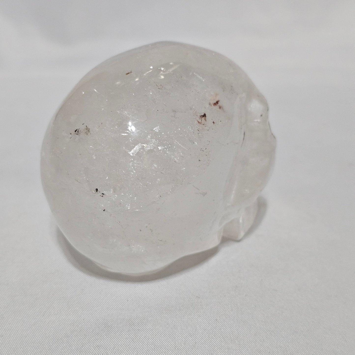 High-Clarity Clear Quartz Skull Carving - 0.45kg Hand-Carved Master Healer Crystal