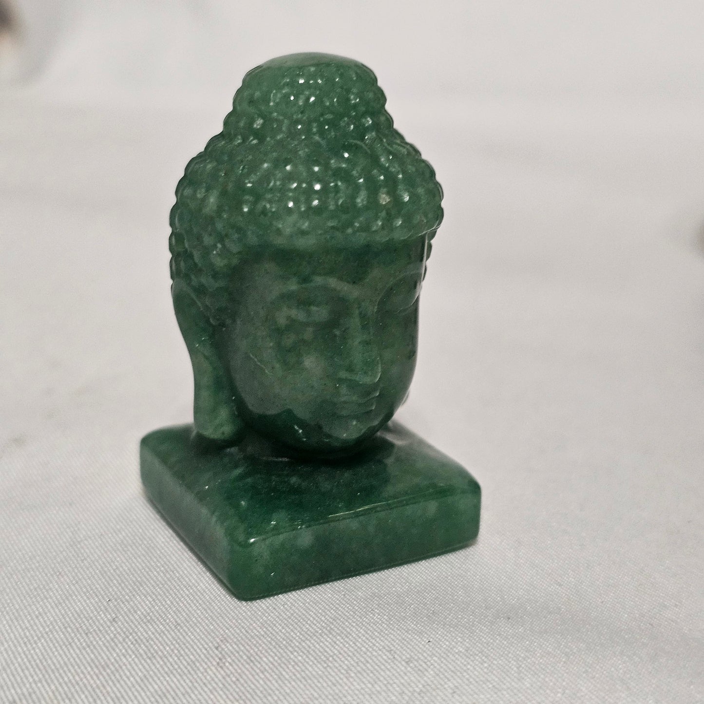 Obsidian, Amethyst, Rose Quartz & Aventurine Buddha Head  Protection, Peace & Abundance Hand Carved Crystal Statue