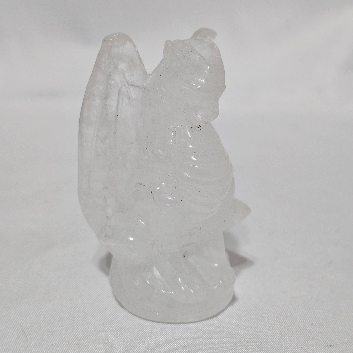 Clear Quartz Detailed Dragon Carving Protection, Power & Manifestation Hand Carved Crystal Guardian