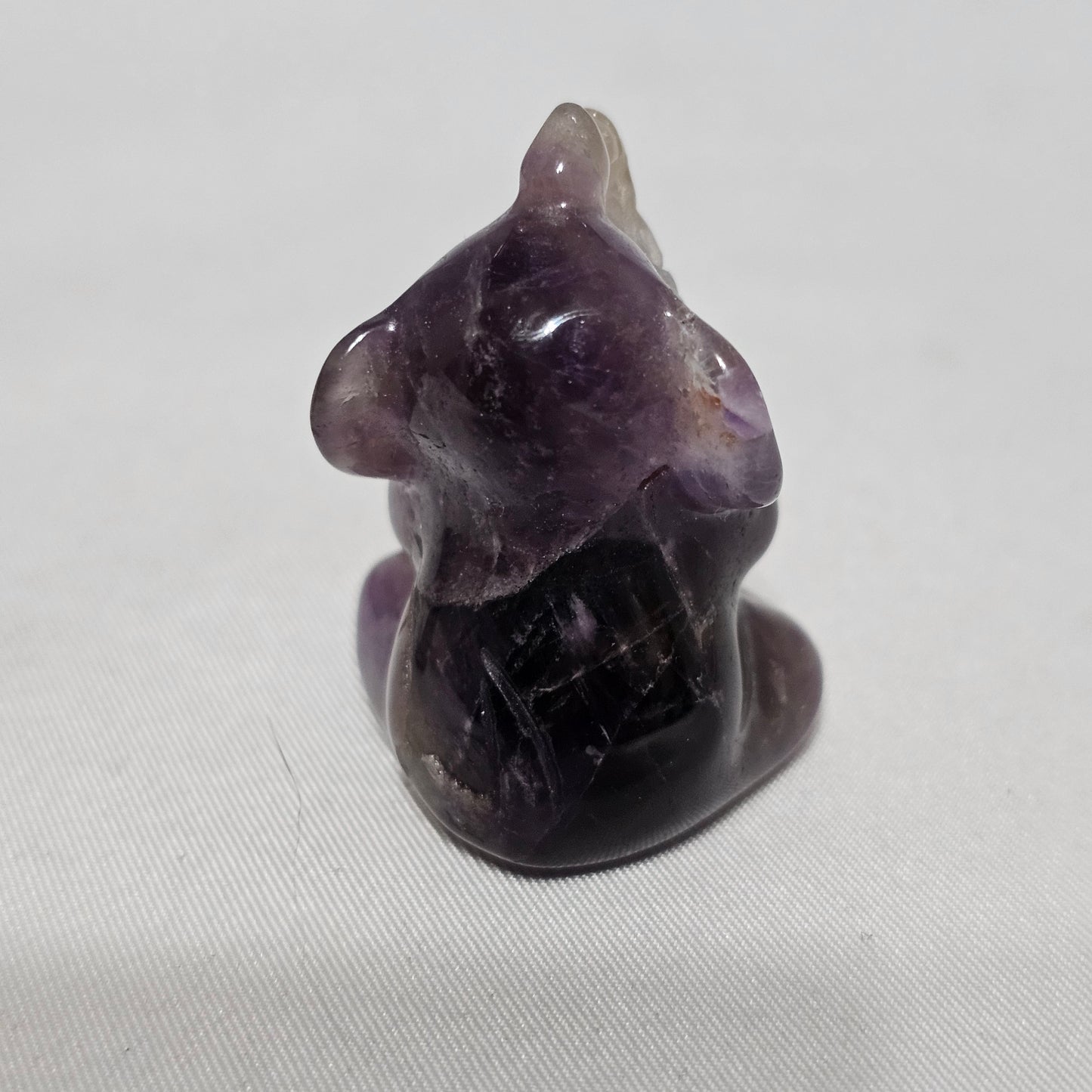 Obsidian or Dream Amethyst Elephant Protection, Intuition & Good Luck Hand Carved Crystal Totem