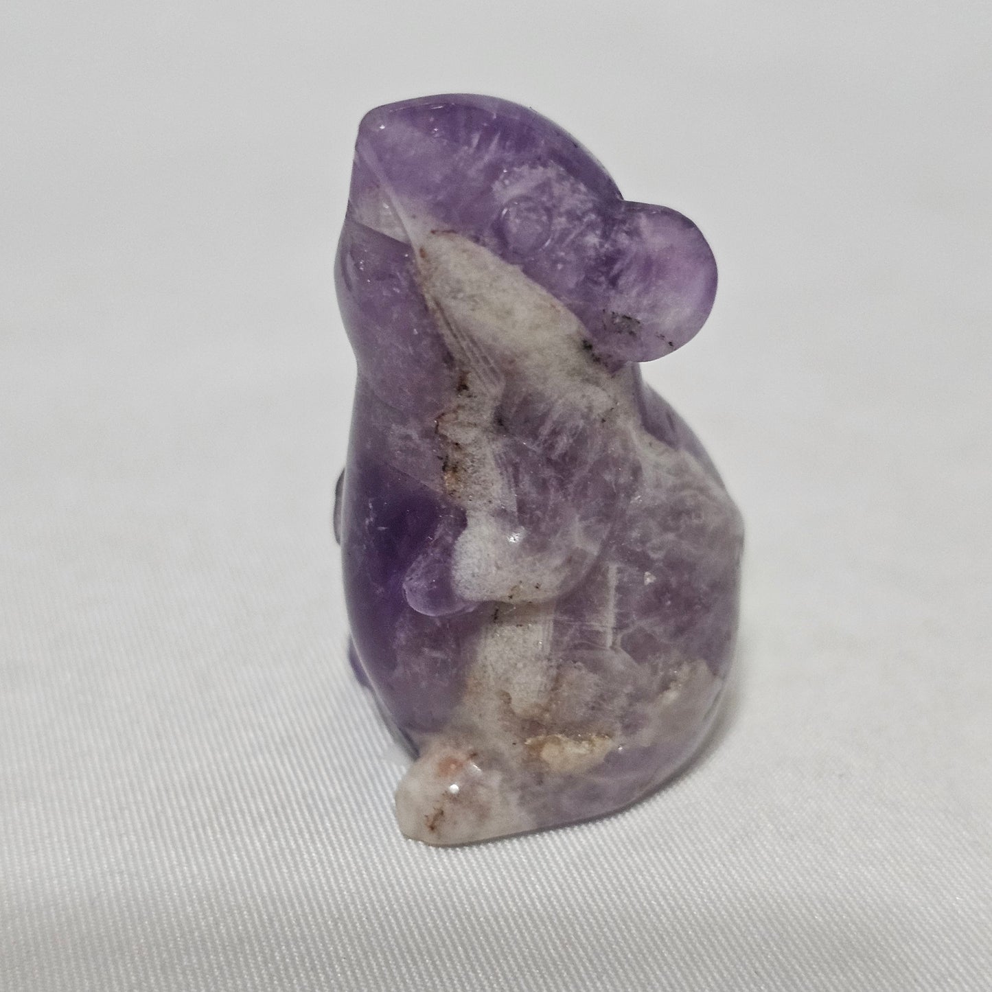 Lucky Amethyst Mouse Carving | Crystal Animal Figurine | Small Hand Carved Gemstone Mouse | Witchy Gift | Desk Companion