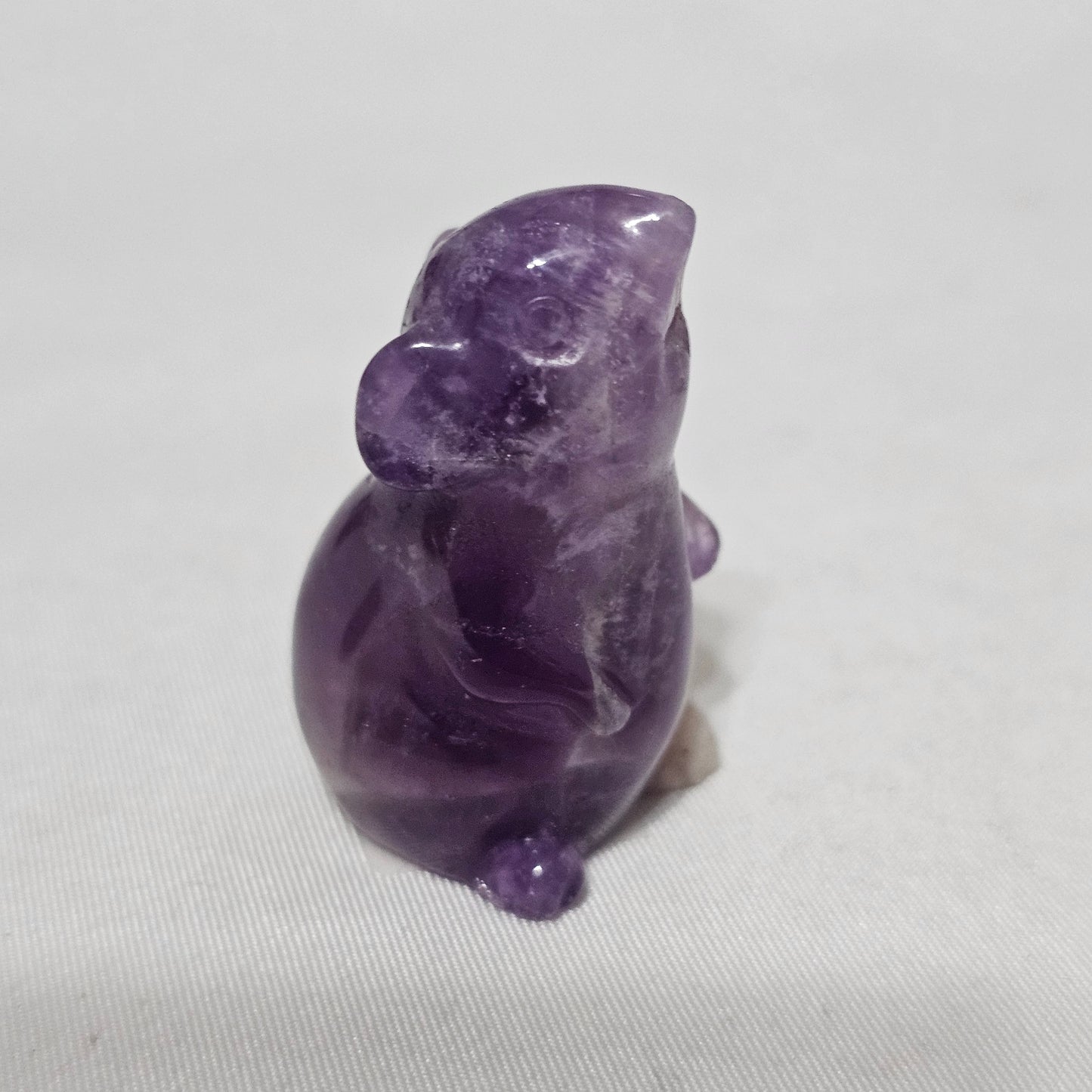 Lucky Amethyst Mouse Carving | Crystal Animal Figurine | Small Hand Carved Gemstone Mouse | Witchy Gift | Desk Companion