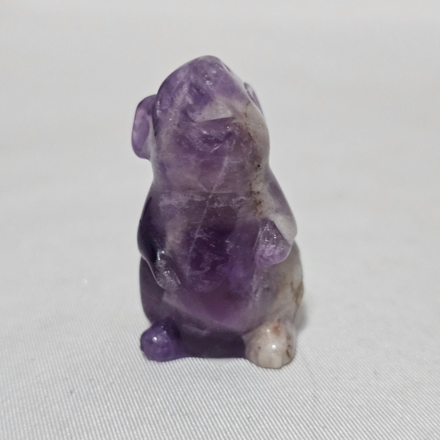 Lucky Amethyst Mouse Carving | Crystal Animal Figurine | Small Hand Carved Gemstone Mouse | Witchy Gift | Desk Companion