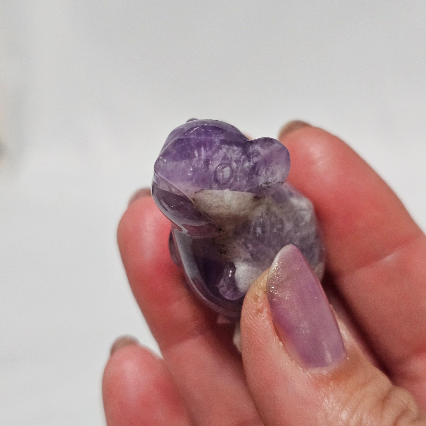 Lucky Amethyst Mouse Carving | Crystal Animal Figurine | Small Hand Carved Gemstone Mouse | Witchy Gift | Desk Companion