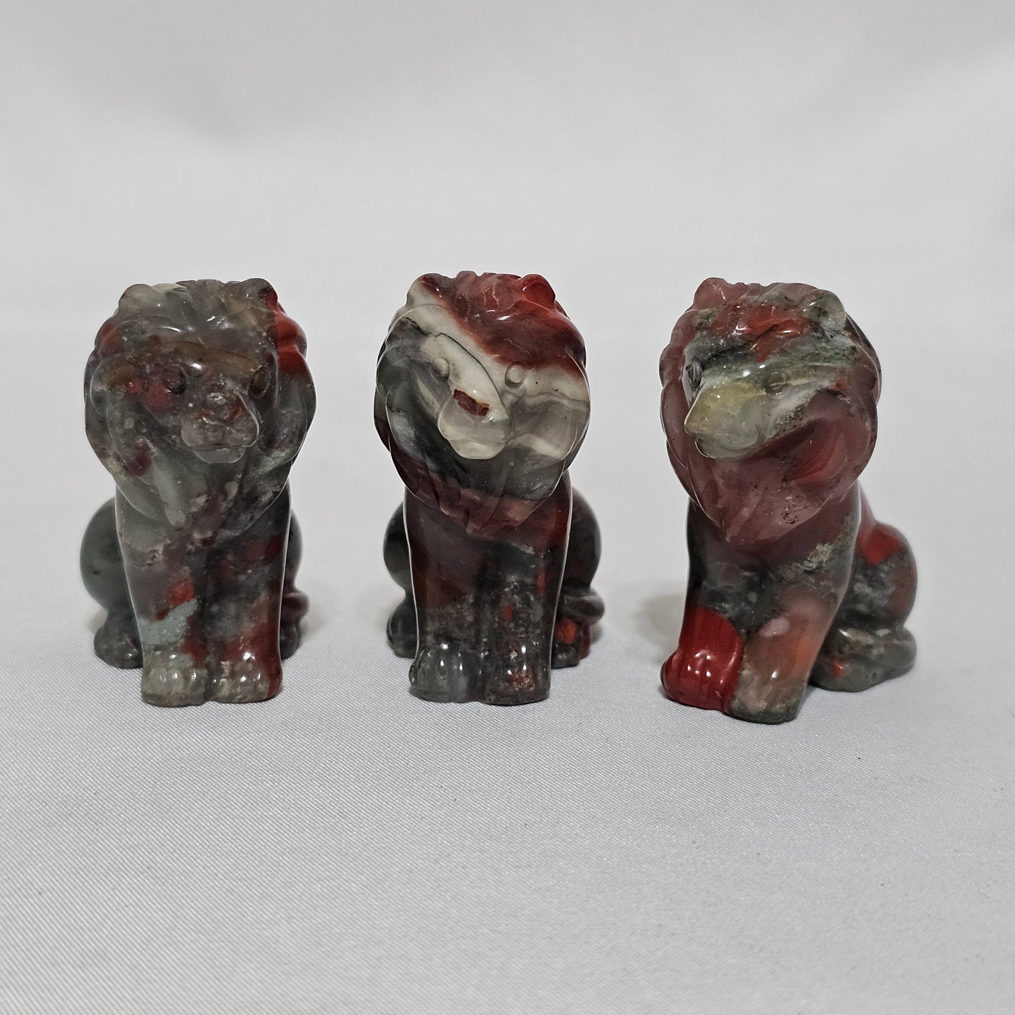 Hand-Carved African Bloodstone Lion Totem - Strength & Grounding Crystal
