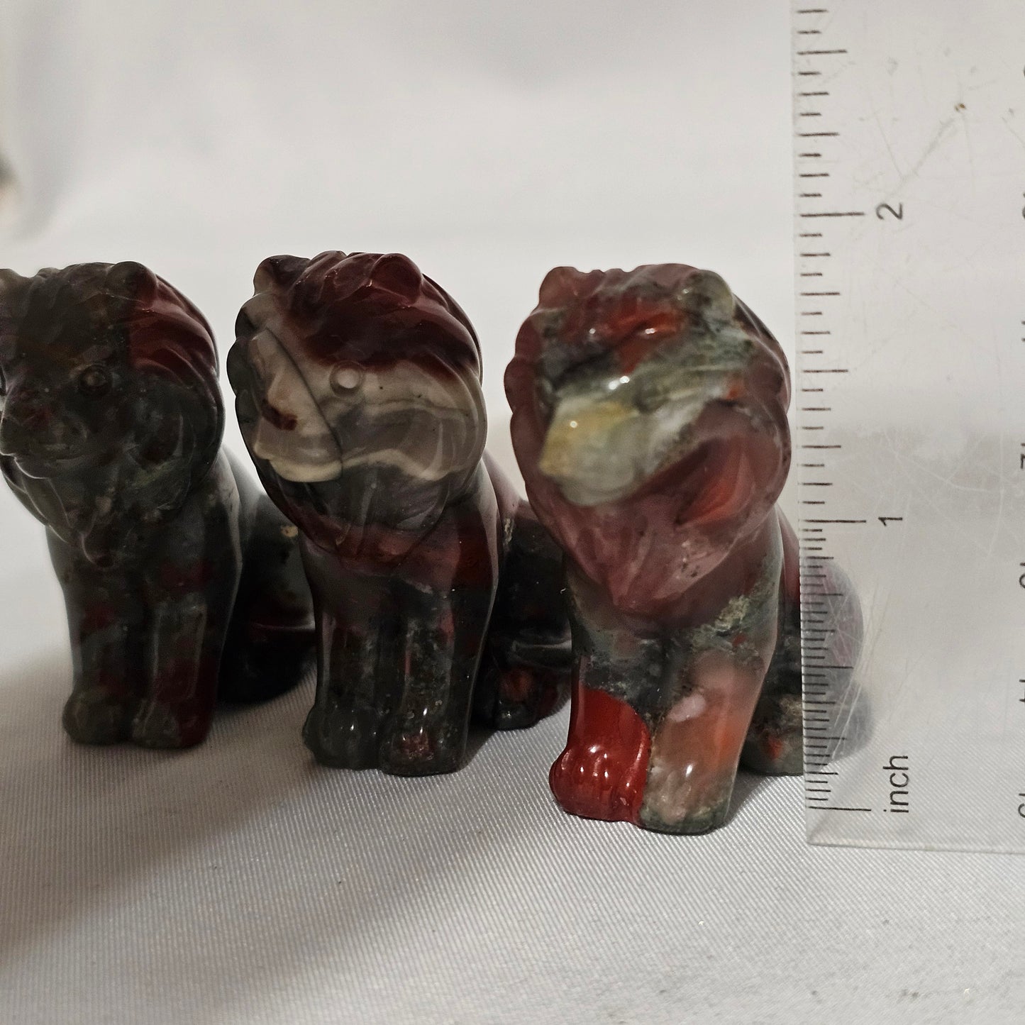 Hand-Carved African Bloodstone Lion Totem - Strength & Grounding Crystal