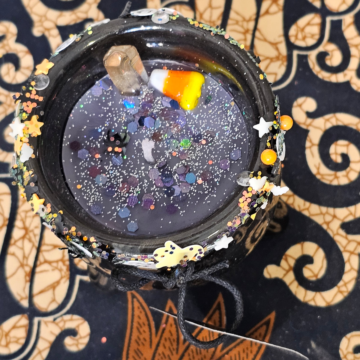 Long Lasting Premium Scented Candles - Prosperity, Protection, Luck, Happiness - Black Cauldron Design - Halloween Decor