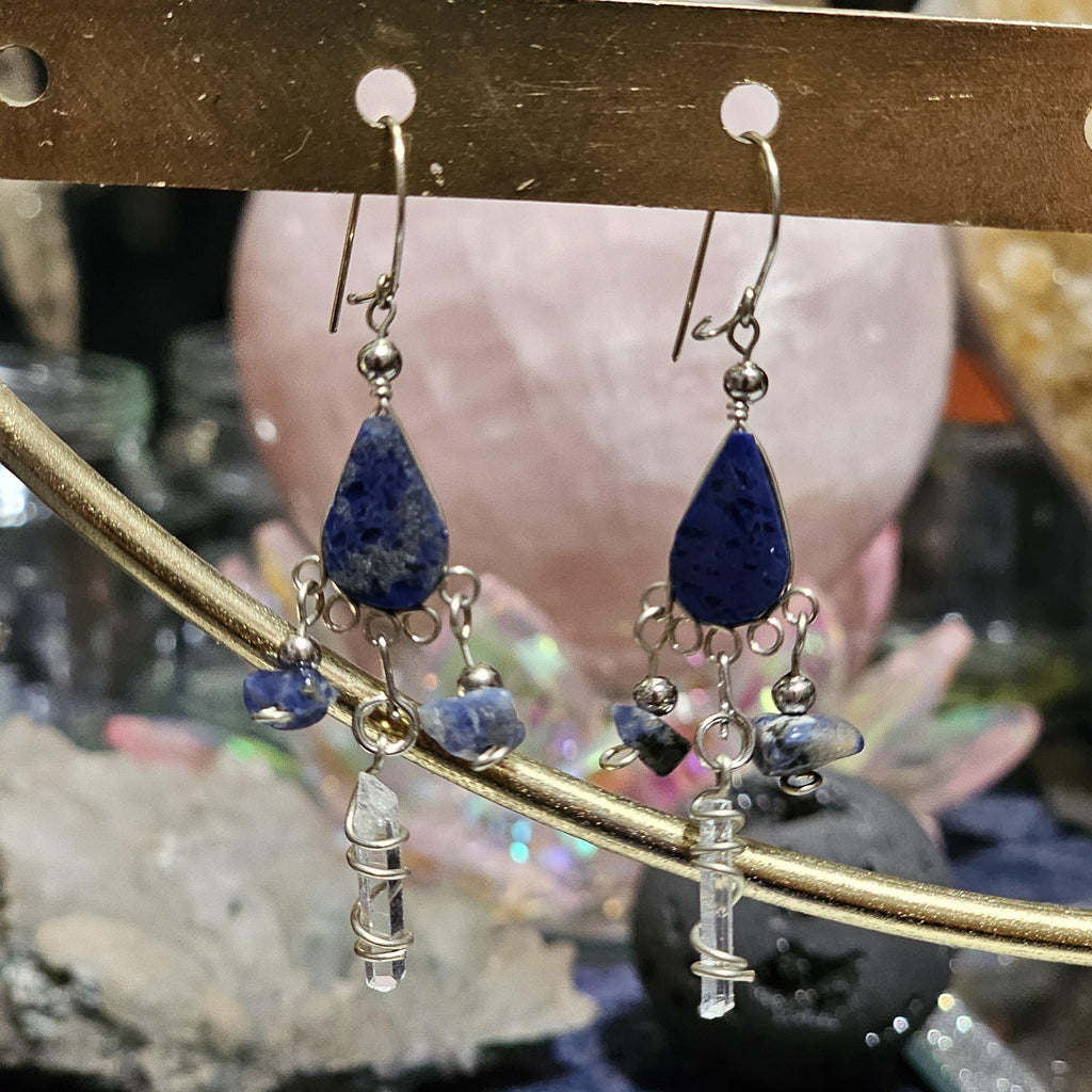 Crystal Drop Earrings: 925 Silver Hooks, Witchy Healing Jewelry
