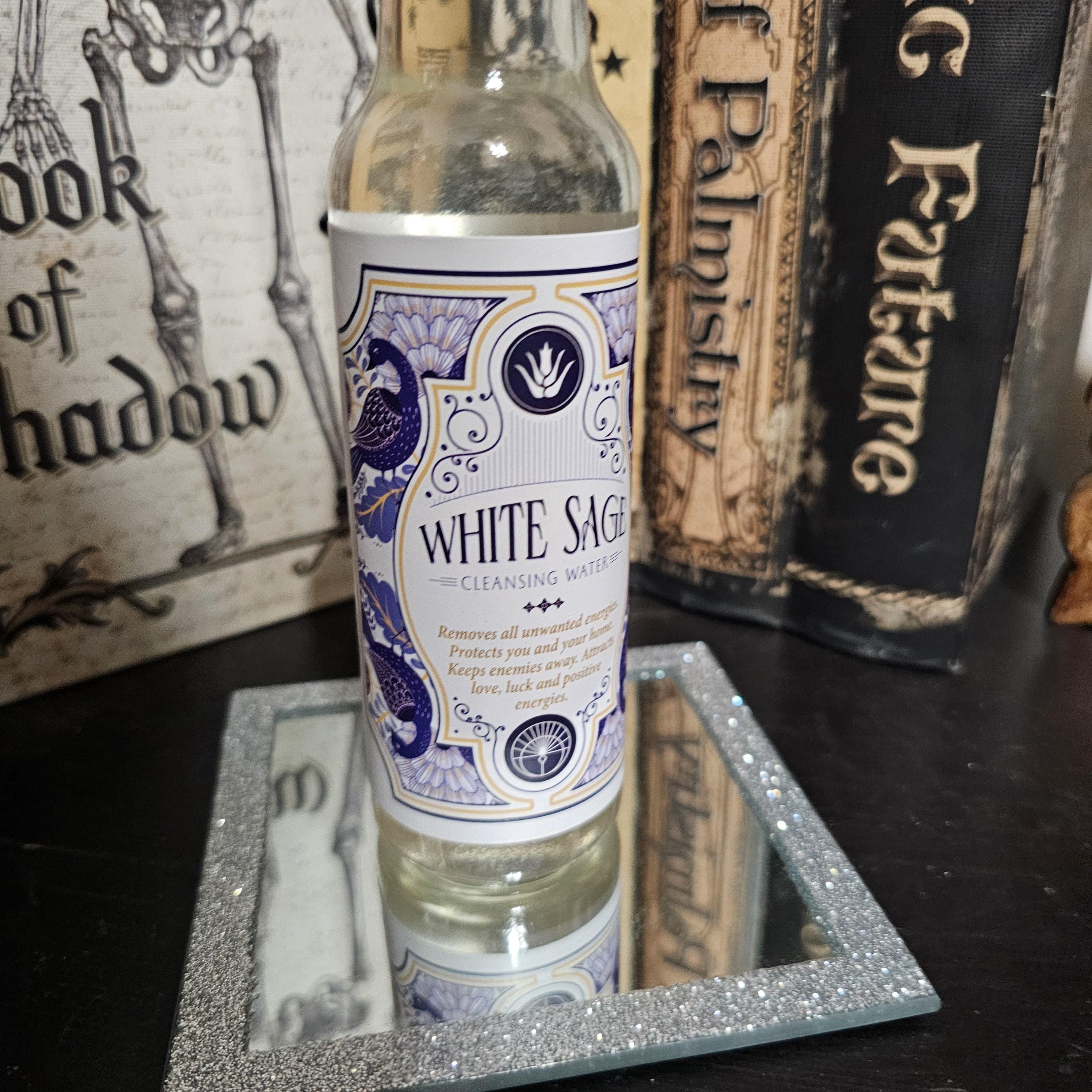 White Sage Cleansing Water for spiritual baths, ritual cleaning and energy clearing 7.5 oz
