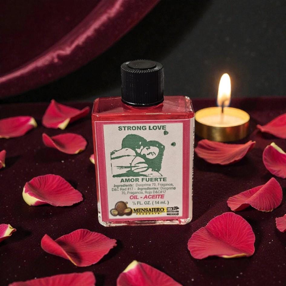 Strong Love Oil Amor Fuerte Spiritual Oil Love Drawing & Passion Ritual Oil Relationship Strengthening Folk Magic Anointing Oil