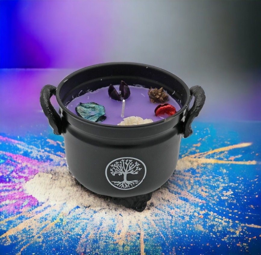 Cauldron Candle: White Sage, Palo Santo & Lavender - Ritual Cleansing