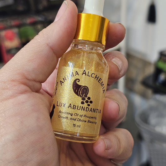 Anima Alchemia Lux Abundantia Ritual Oil for Prosperity Success and Flow Abundance Anointing Oil