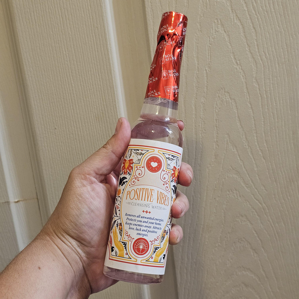Positive Vibes Cleansing Water for spiritual baths, ritual cleaning and energy clearing 7.5 oz