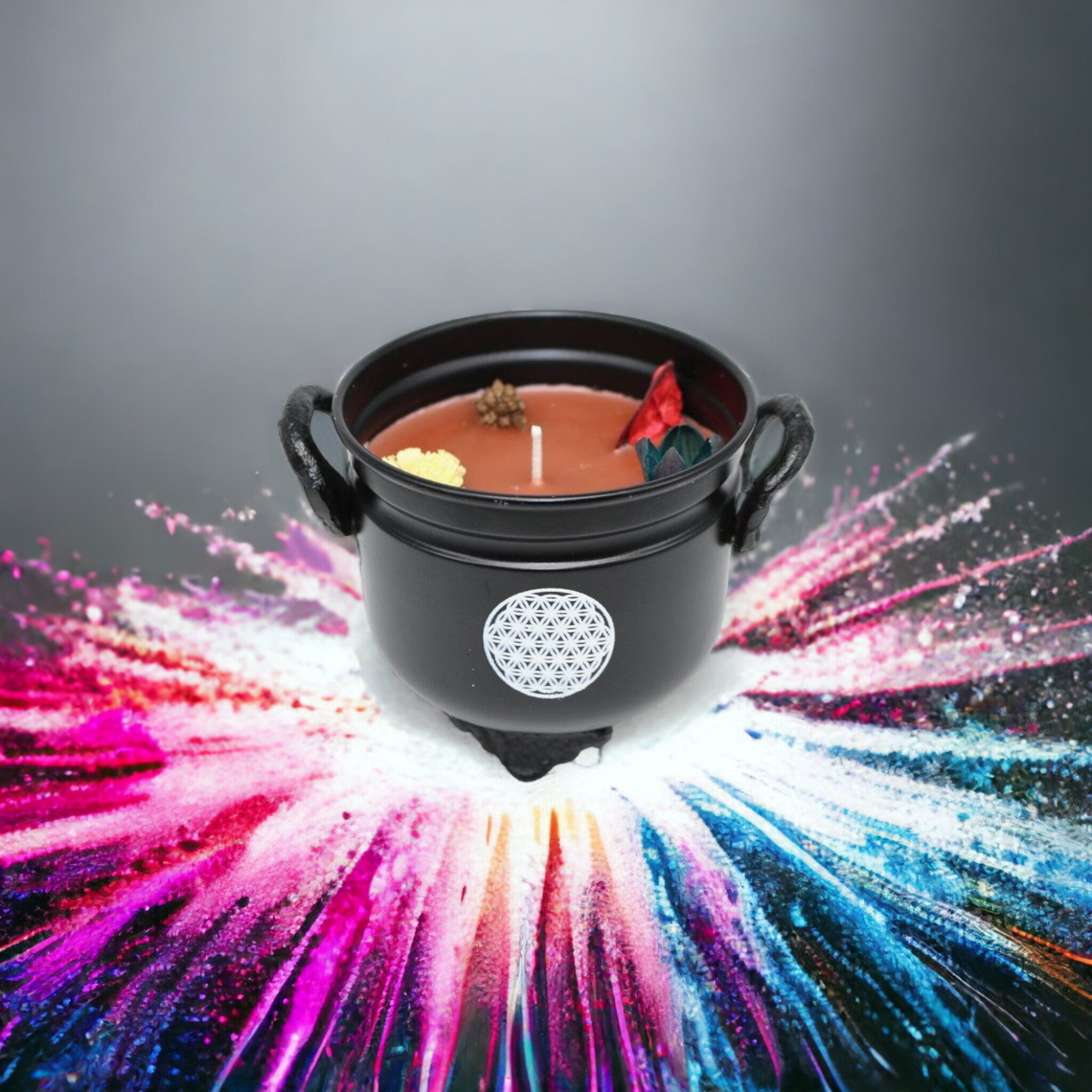 Cauldron Candle: White Sage, Palo Santo & Lavender - Ritual Cleansing