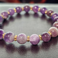 Amethyst Beaded Bracelet with Brass Spacers: Soothing Crystal Jewelry