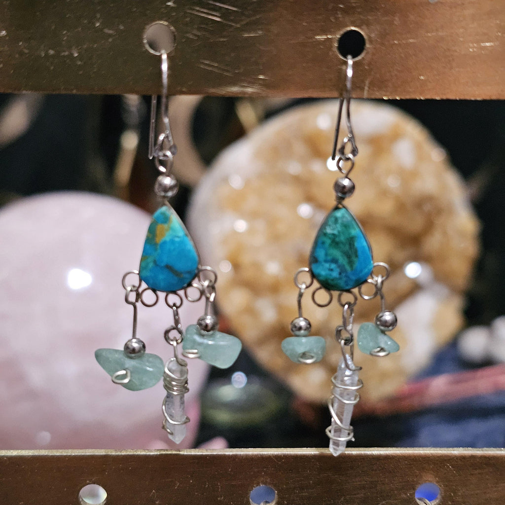 Crystal Drop Earrings: 925 Silver Hooks, Witchy Healing Jewelry