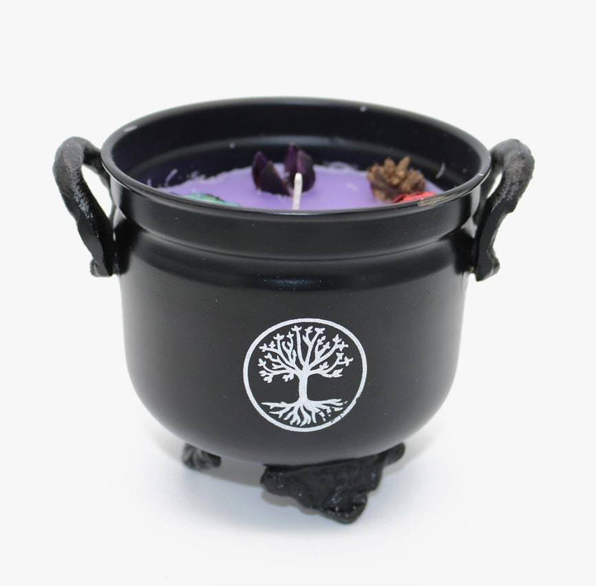Cauldron Candle: White Sage, Palo Santo & Lavender - Ritual Cleansing