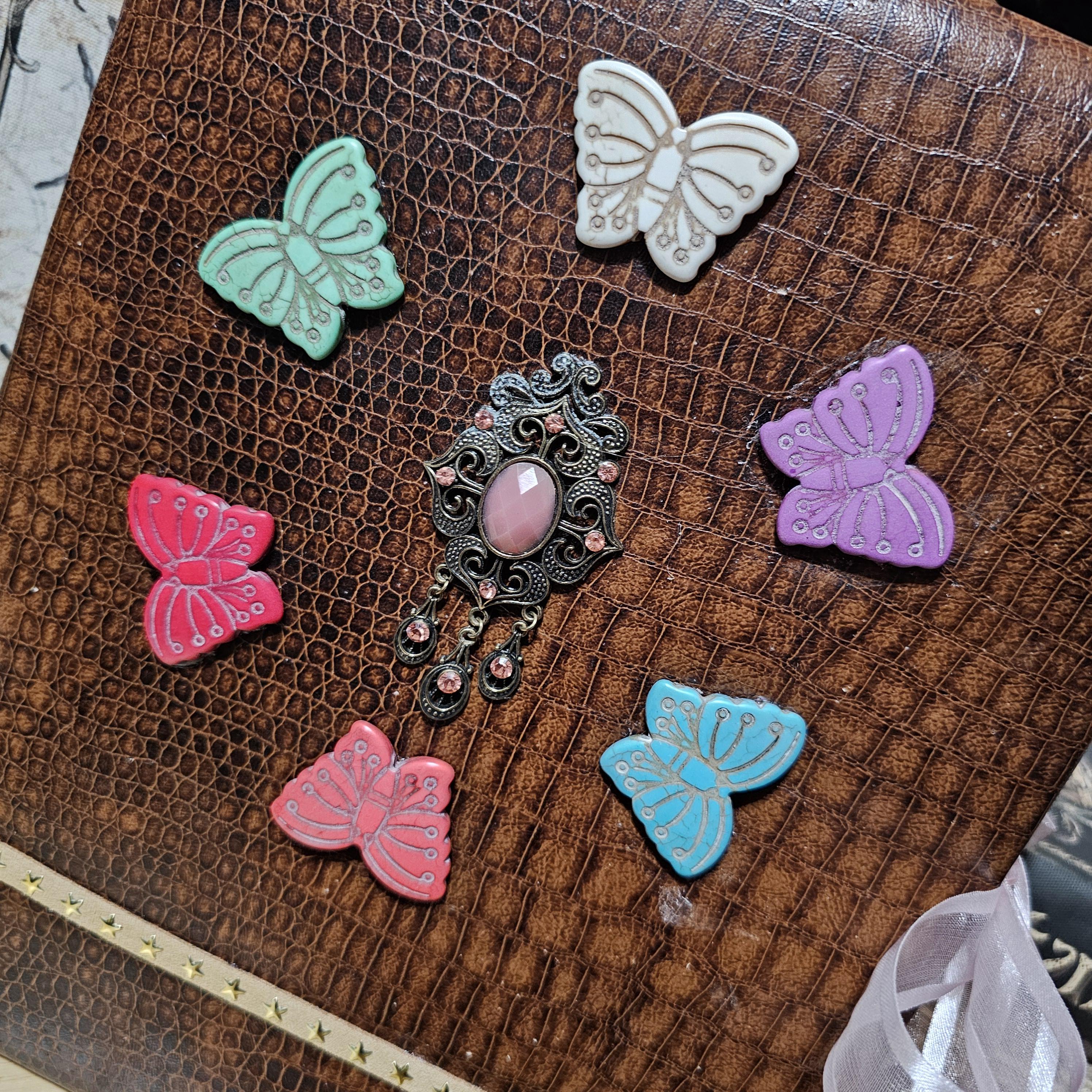 Butterfly Book of Shadows: Faux Leather Journal, 110 Blank Pages