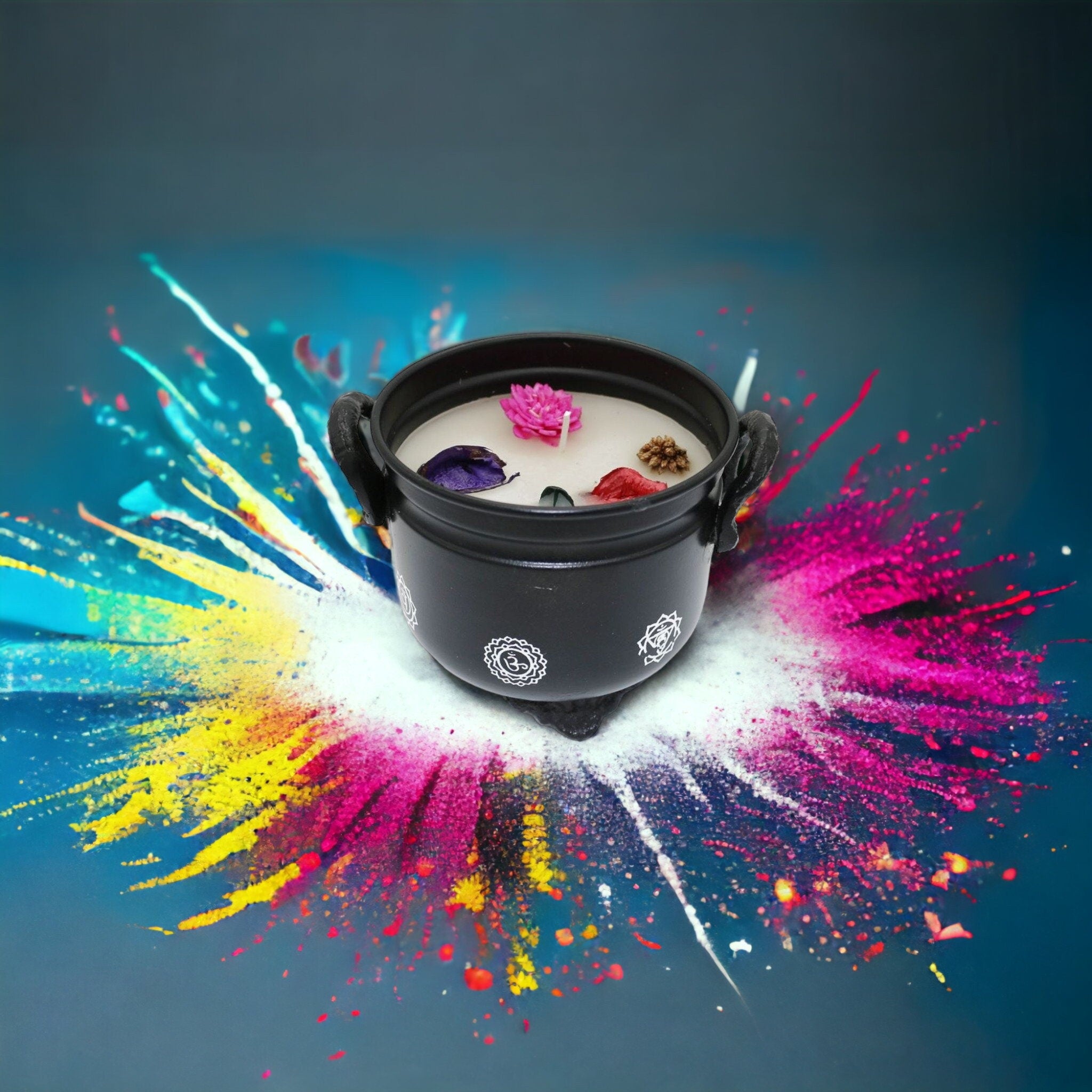 Cauldron Candle: White Sage, Palo Santo & Lavender - Ritual Cleansing