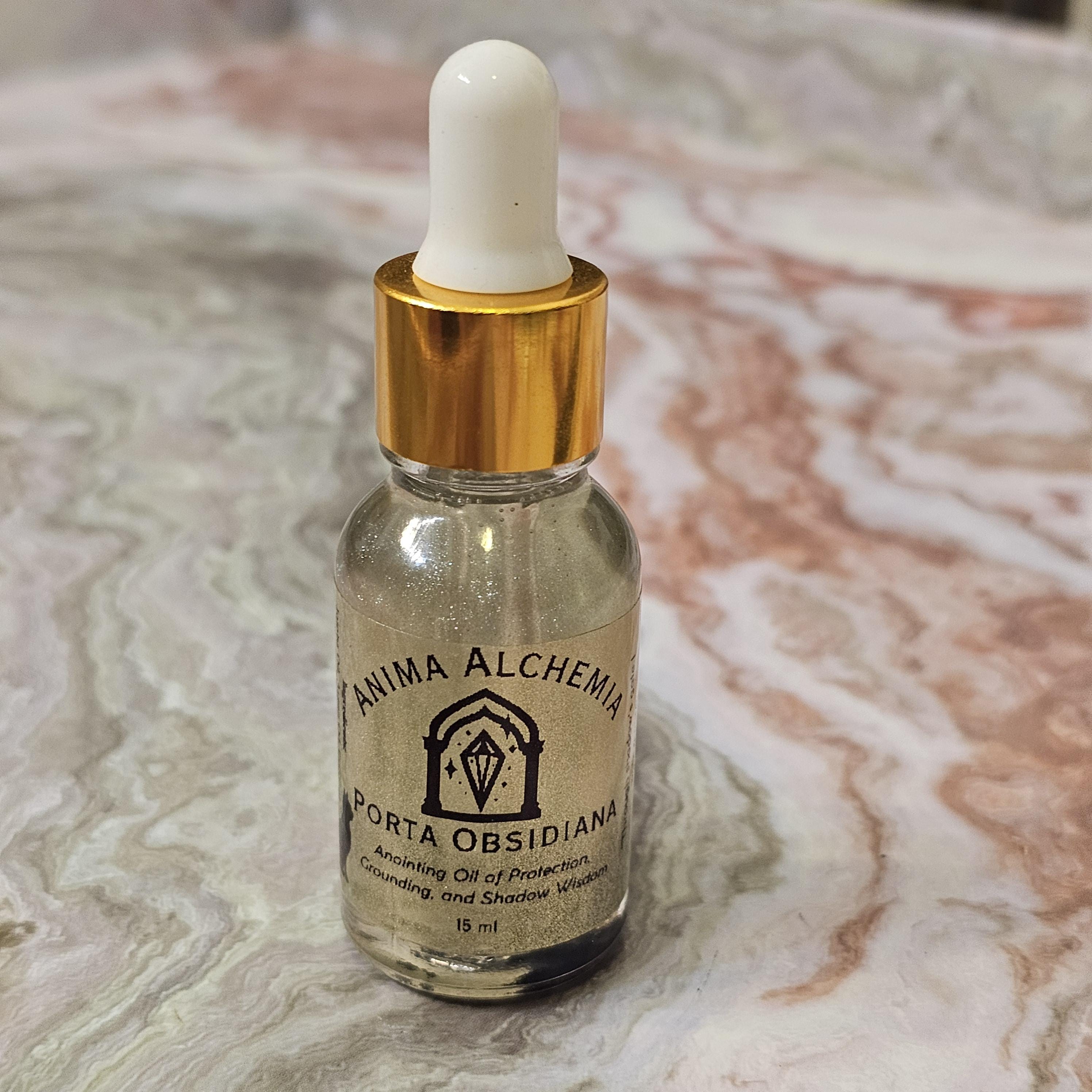 Anima Alchemia Porta Obsidiana Ritual Oil for Protection and Boundary Setting Shadow Work Grounding Spiritual