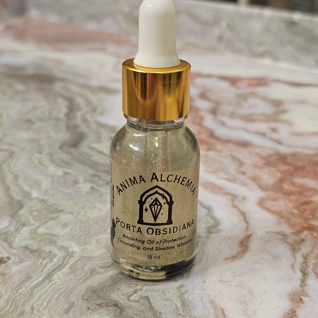 Anima Alchemia Porta Obsidiana Ritual Oil for Protection and Boundary Setting Shadow Work Grounding Spiritual