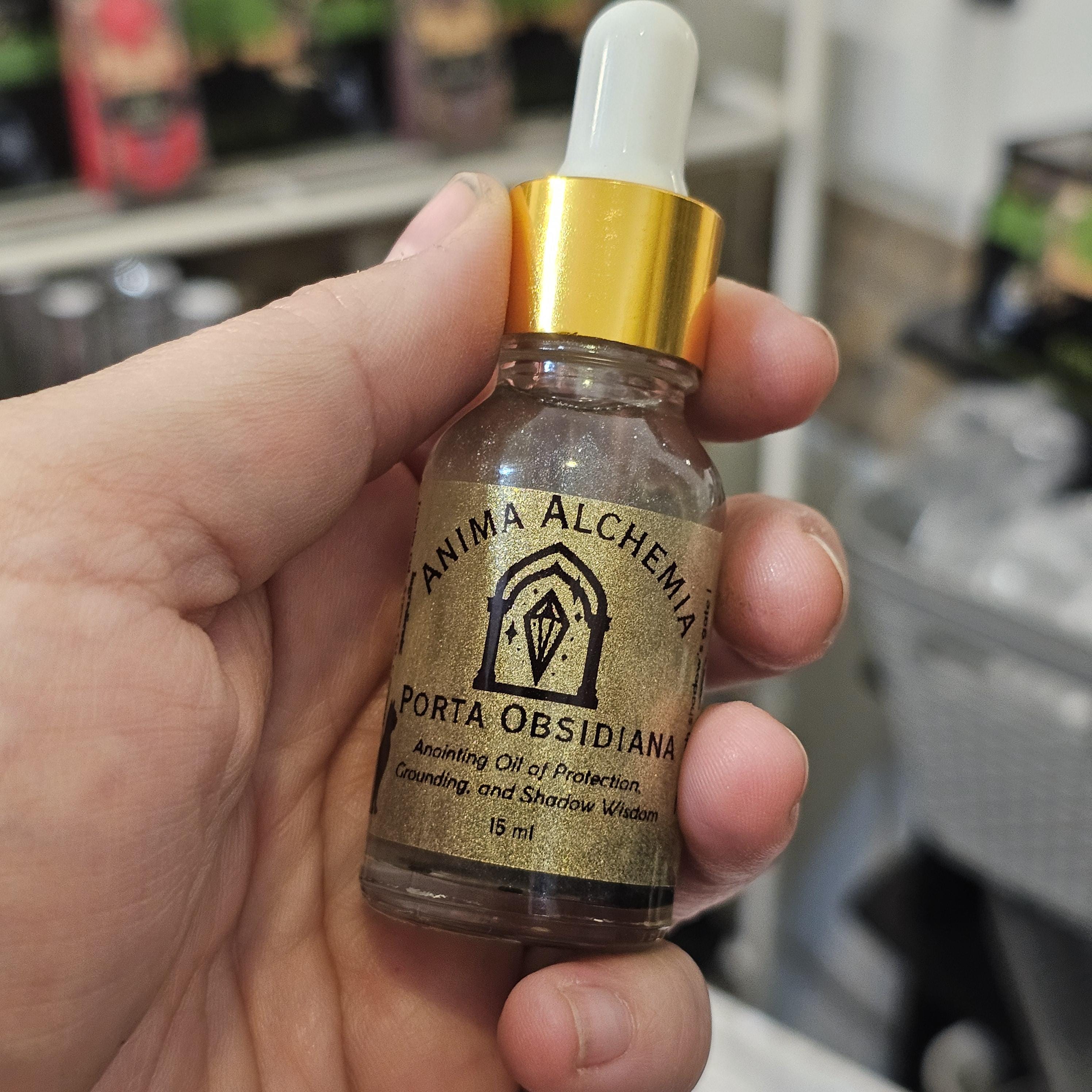Anima Alchemia Porta Obsidiana Ritual Oil for Protection and Boundary Setting Shadow Work Grounding Spiritual