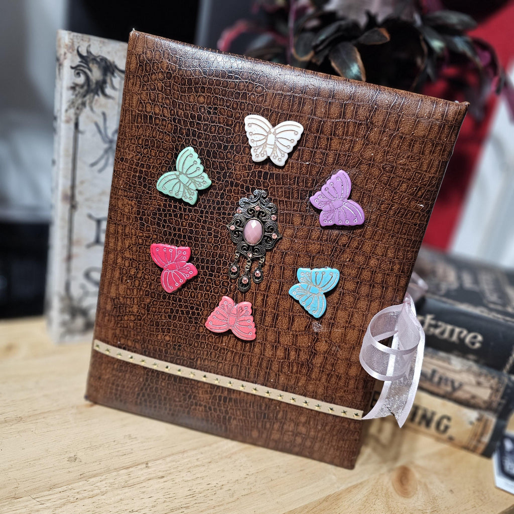 Butterfly Book of Shadows: Faux Leather Journal, 110 Blank Pages