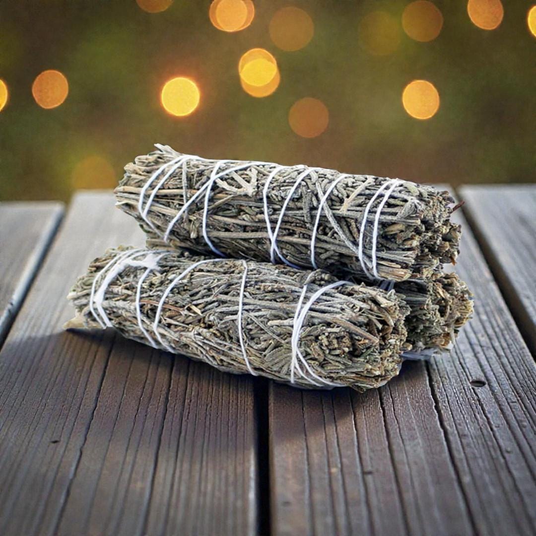 Hand-Wrapped Lavender Sage Smudge Bundle, Cleansing Ritual