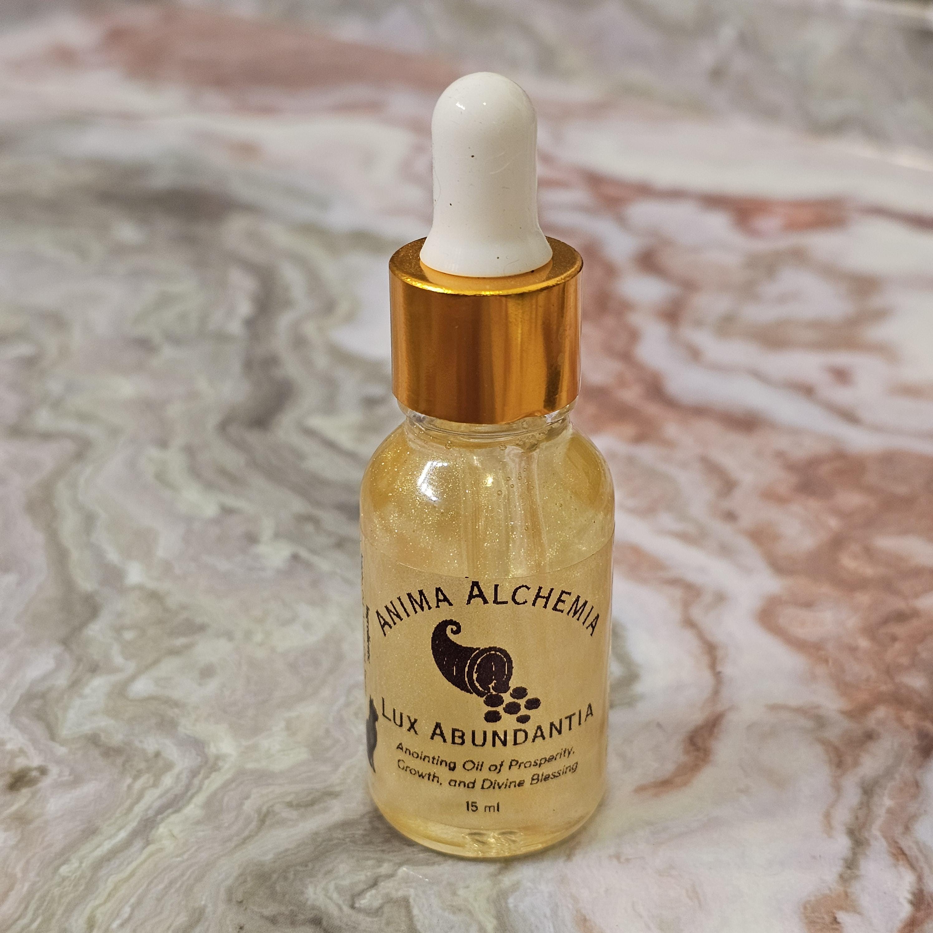 Anima Alchemia Lux Abundantia Ritual Oil for Prosperity Success and Flow Abundance Anointing Oil