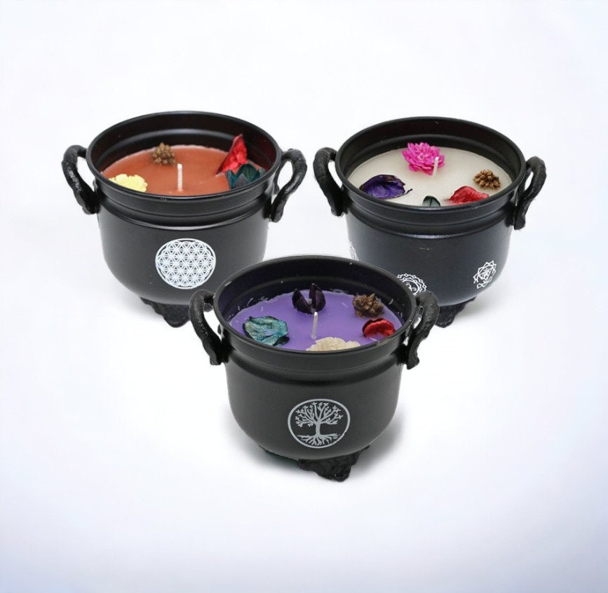 Cauldron Candle: White Sage, Palo Santo & Lavender - Ritual Cleansing