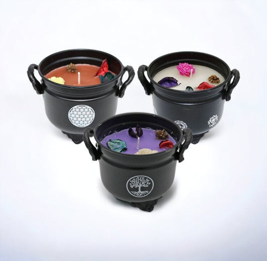 Cauldron Candle: White Sage, Palo Santo & Lavender - Ritual Cleansing