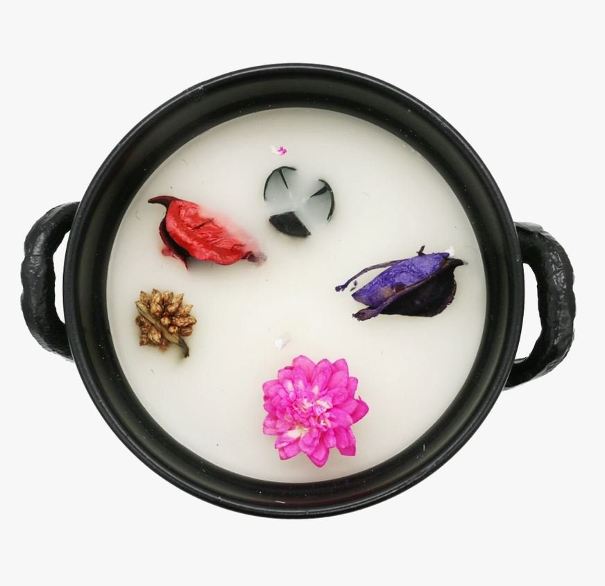 Cauldron Candle: White Sage, Palo Santo & Lavender - Ritual Cleansing