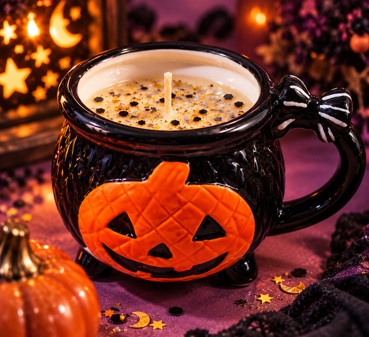 Pecan Pie Halloween Mug Candle – Ghost or Jack-O’-Lantern Lux Anima by Black Cat Esoteric