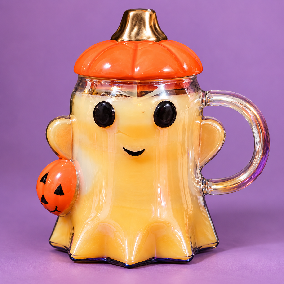 Ghost Glass Mug Candle – Pumpkin Spice Soy Candle Lux Anima by Black Cat Esoteric