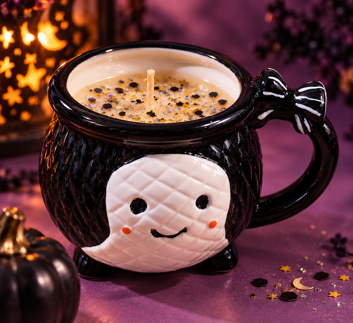 Pecan Pie Halloween Mug Candle – Ghost or Jack-O’-Lantern Lux Anima by Black Cat Esoteric