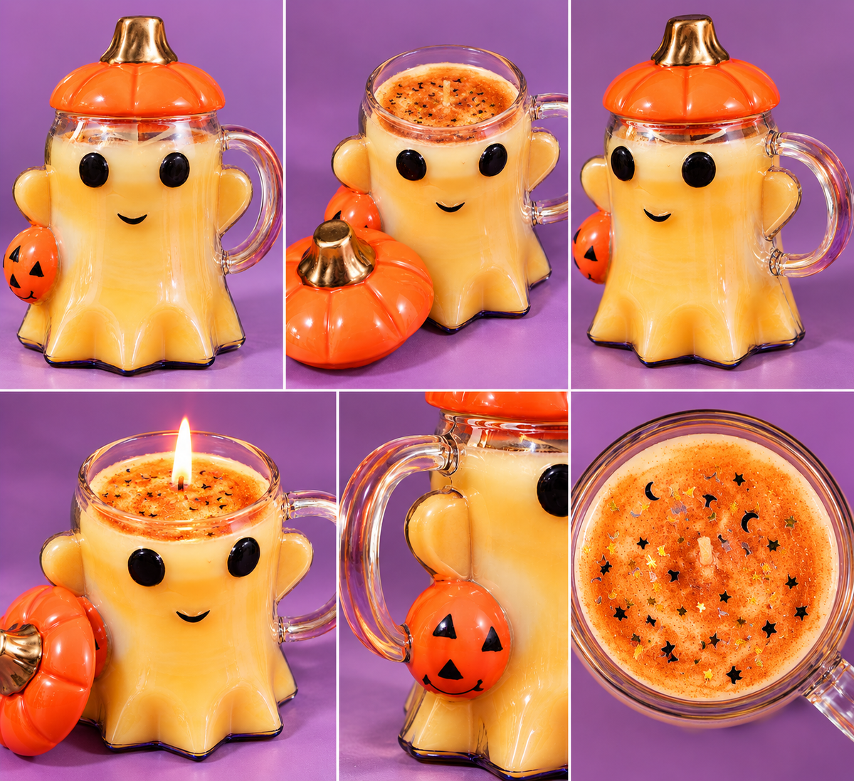 Ghost Glass Mug Candle – Pumpkin Spice Soy Candle Lux Anima by Black Cat Esoteric
