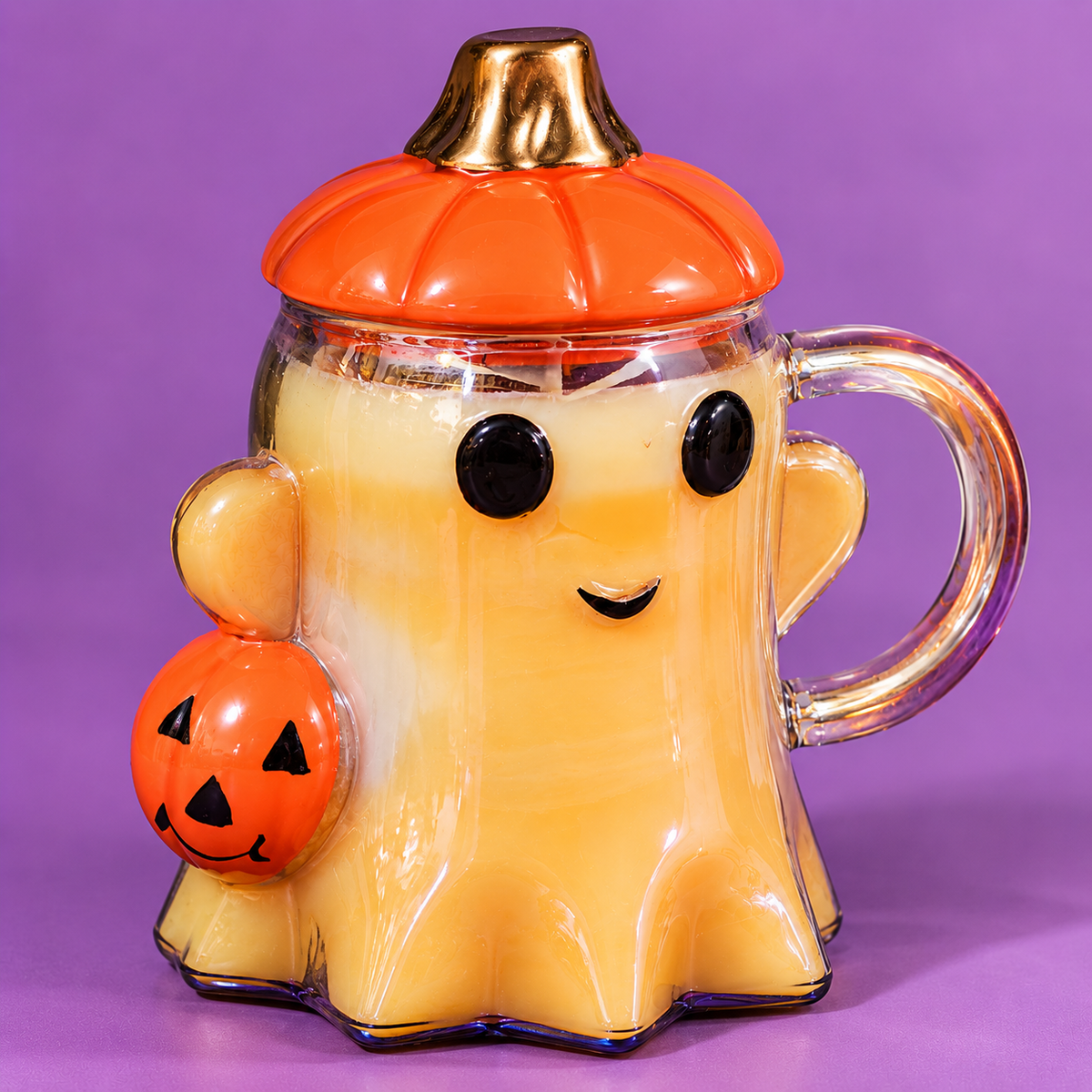Ghost Glass Mug Candle – Pumpkin Spice Soy Candle Lux Anima by Black Cat Esoteric