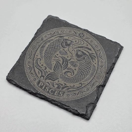 Zodiac Slate Coaster – Laser Engraved Astrology Coaster