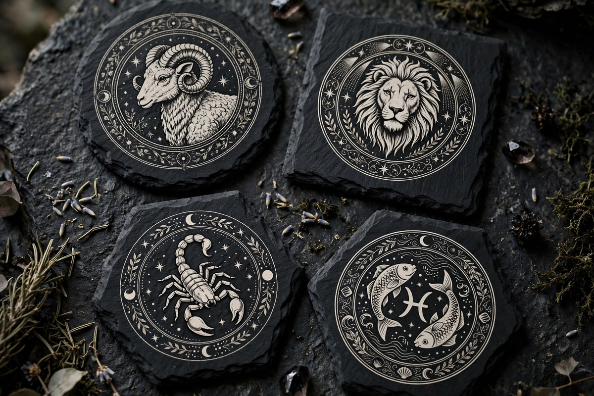Zodiac Slate Coasters – Set of 4, Mix & Match